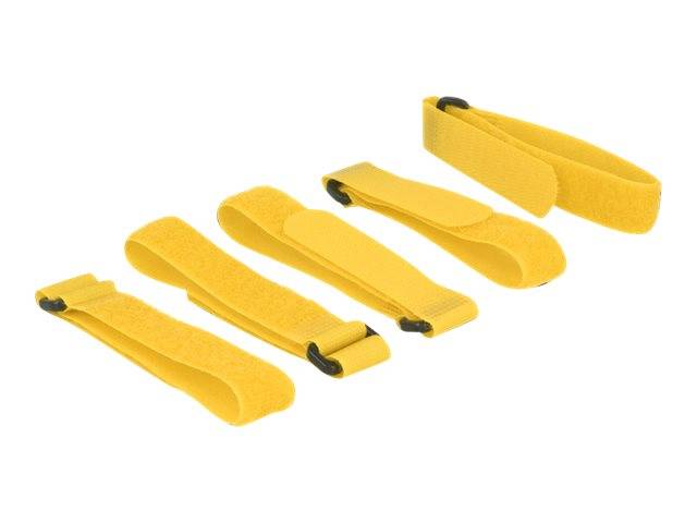 DeLOCK - Klettverschluss - 30 cm - Gelb (Packung mit 5)