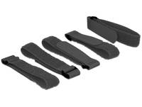 DeLOCK - Klettverschluss - 30 cm - Schwarz (Packung mit 5)