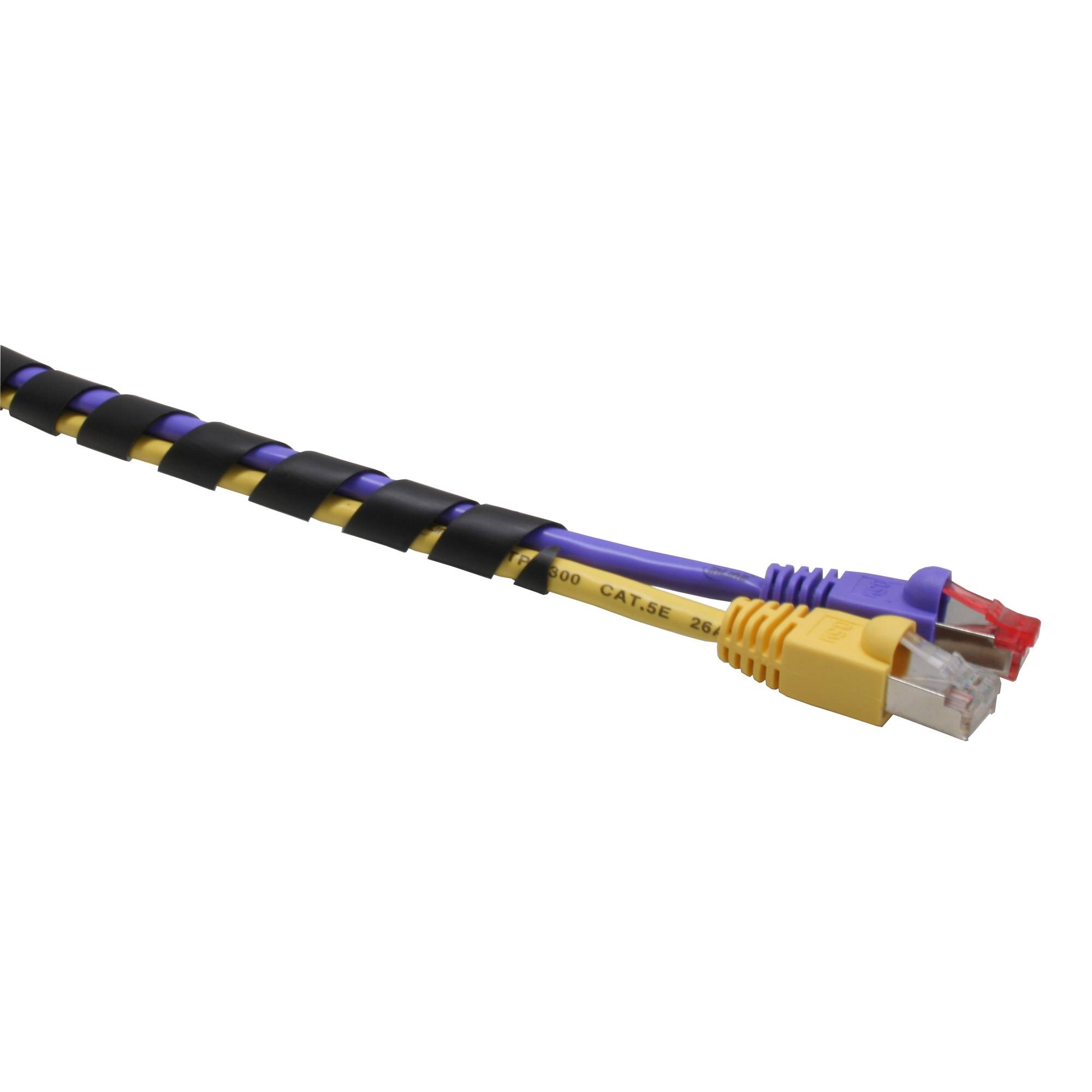 INLINE - Spiralband 10m - schwarz - 10mm