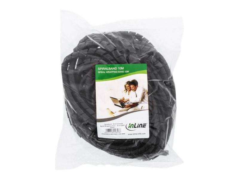 INLINE - Spiralband 10m - schwarz - 18mm