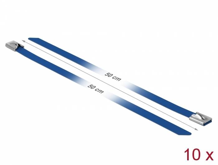 DeLOCK - Kabelbinder - 50 cm - Blau (Packung