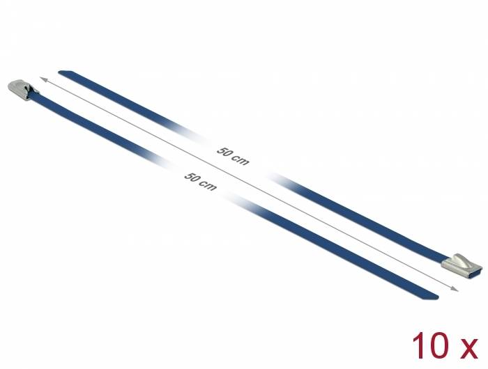 DeLOCK - Kabelbinder - 50 cm - Blau (Packung