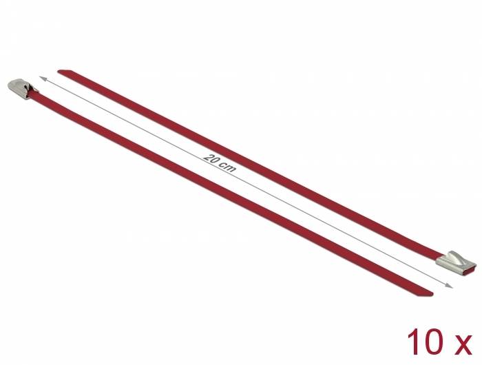 DeLOCK - Kabelbinder - 20 cm - Rot (Packung mit