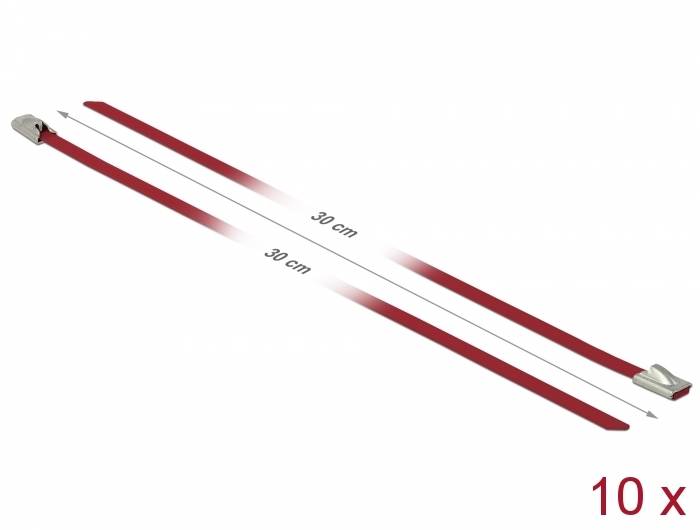 DeLOCK - Kabelbinder - 30 cm - Rot (Packung mit
