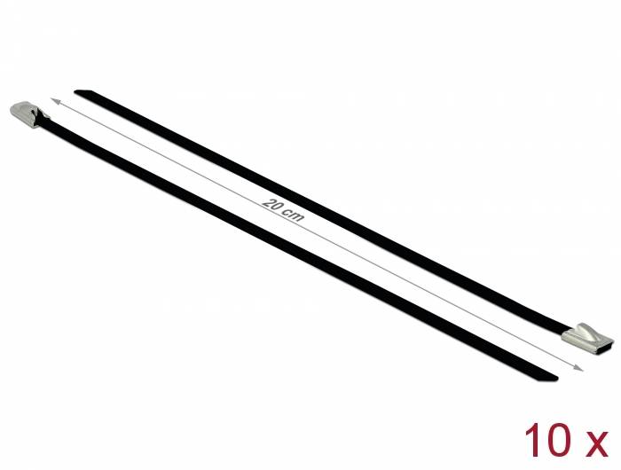 DeLOCK - Kabelbinder - 20 cm - Schwarz (Packung