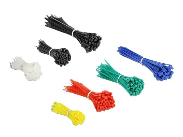 DeLOCK Cable tie assortment box 600 pieces assorted colours