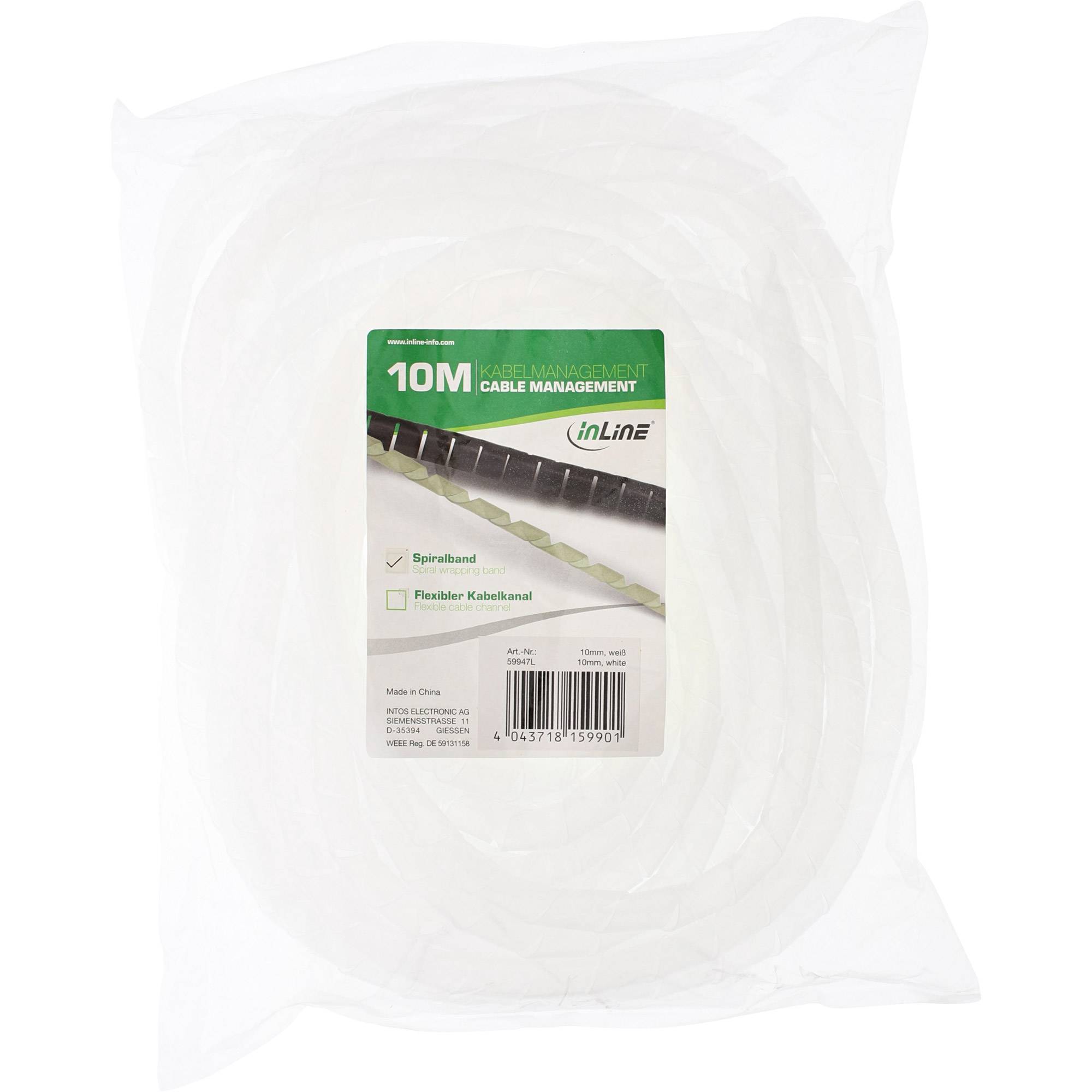 INLINE - Spiralband 10m - natur - 10mm