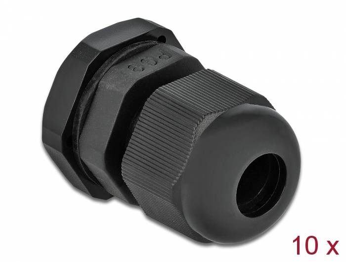 DeLOCK PG9 - Kabelverschraubung - Schwarz (Packung mit 10)