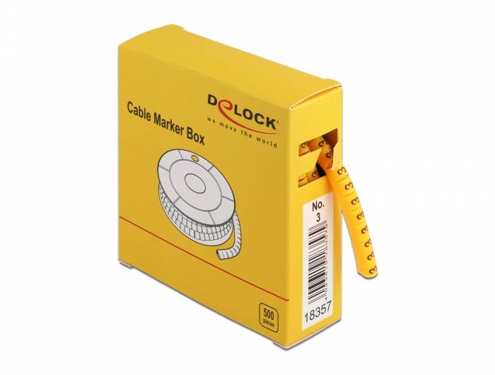 DeLOCK Cable Marker Box, No. 3 - Leitungs- / Kabel-Marker (vorgedruckt)