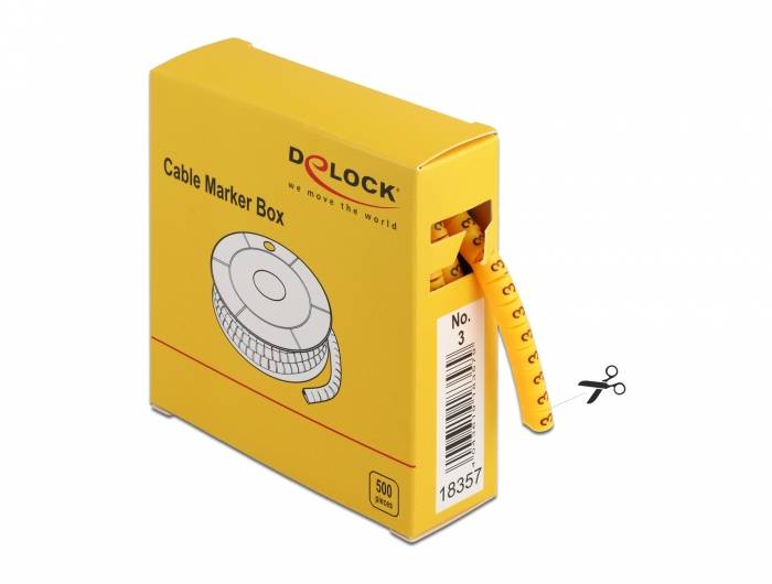 DeLOCK Cable Marker Box, No. 3 - Leitungs- / Kabel-Marker (vorgedruckt)