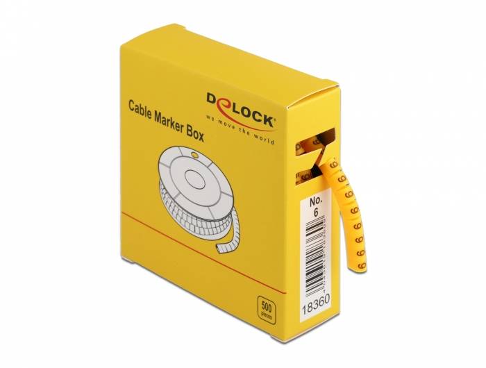 DeLOCK Cable Marker Box, No. 6 - Leitungs- / Kabel-Marker (vorgedruckt)