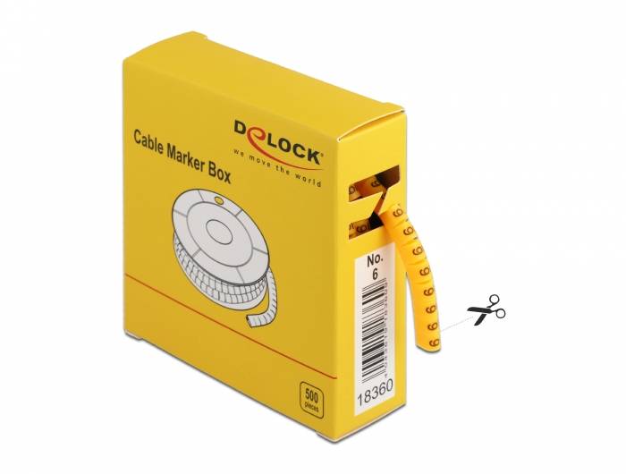 DeLOCK Cable Marker Box, No. 6 - Leitungs- / Kabel-Marker (vorgedruckt)