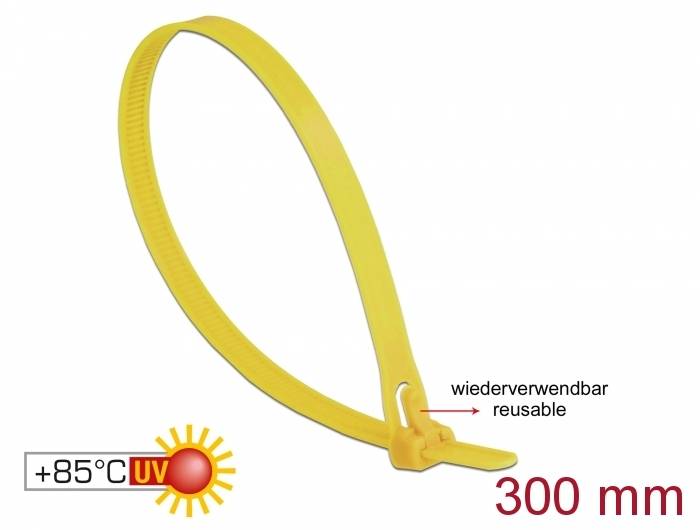 DeLOCK - Kabelbinder - 30 cm - Gelb (Packung