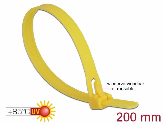 DeLOCK - Kabelbinder - 20 cm - Gelb (Packung