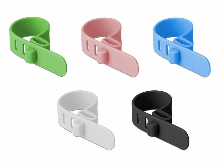 DeLOCK - Kabelbinder - 8 cm - diverse Farben (Packung mit 10)