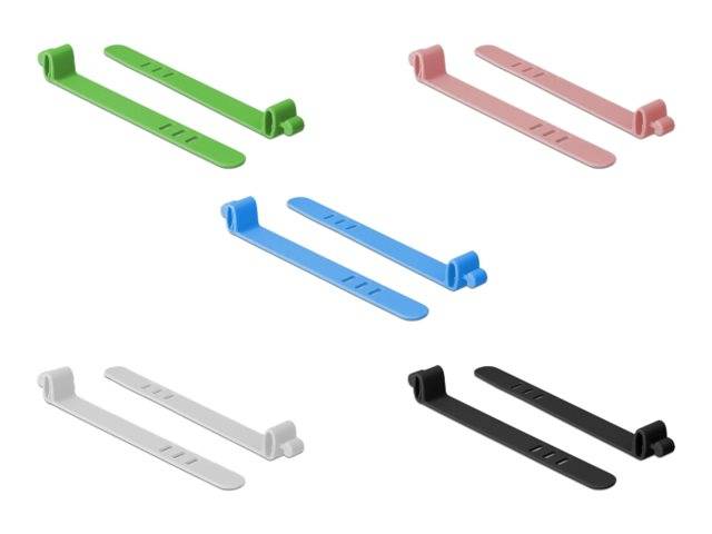 DeLOCK - Kabelbinder - 8 cm - diverse Farben (Packung mit 10)