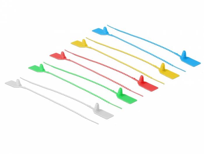 DeLOCK - Kabelbinder - 25 cm - diverse Farben (Packung mit 10)
