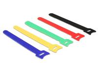 Delock farbig - Klettverschluss - 15 cm - Schwarz, Blau, Gelb, Rot, grün (Packung mit 10)