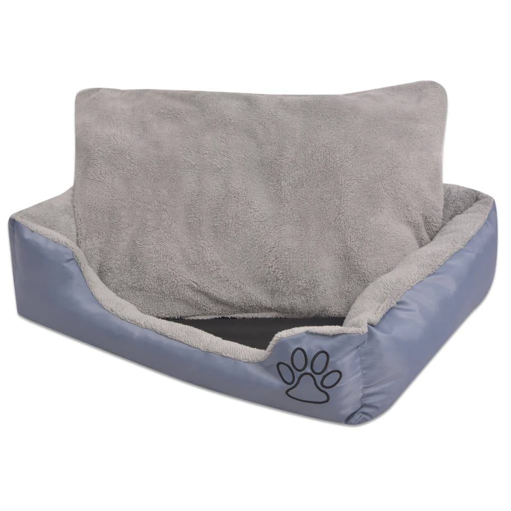vidaXL Hundebett mit gepolstertem Kissen Größe XL Grau