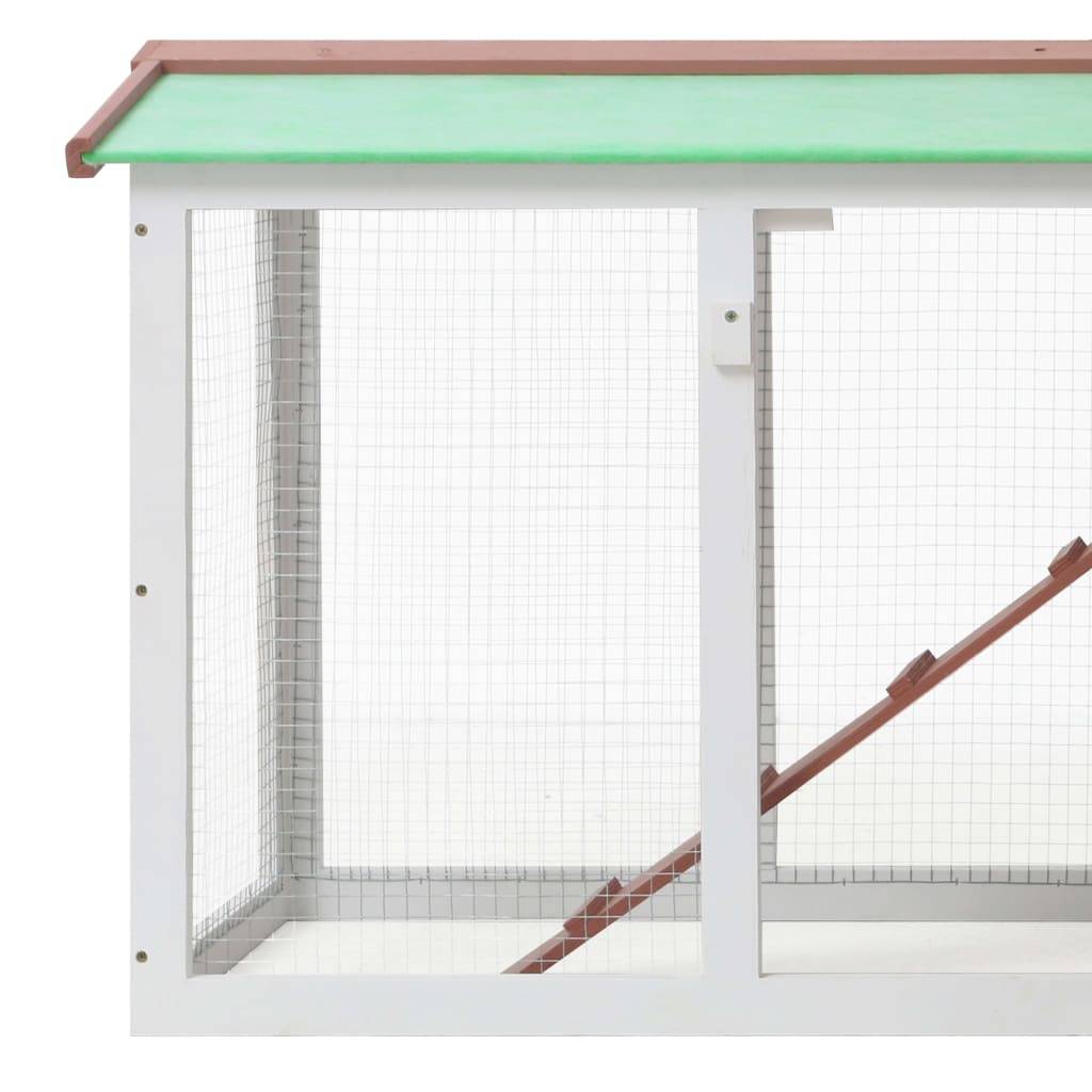 vidaXL Großer Kaninchenstall Braun und Weiß 145x45x84 cm Holz
