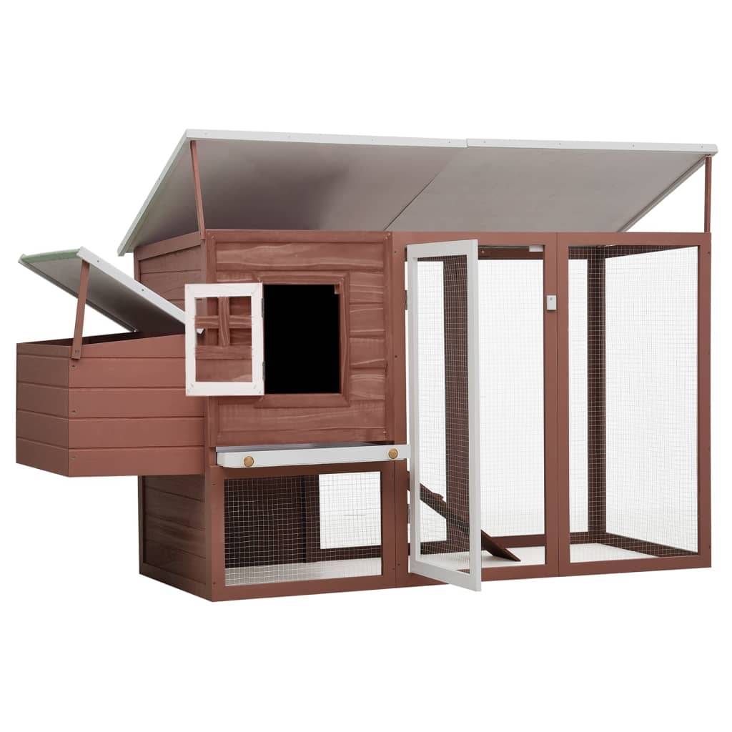 vidaXL Garten-Hühnerstall mit 1 Legenest Braun Holz
