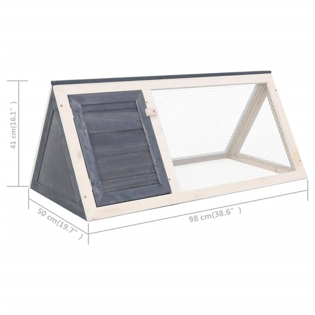 vidaXL Kleintier-/Kaninchenstall Grau Holz