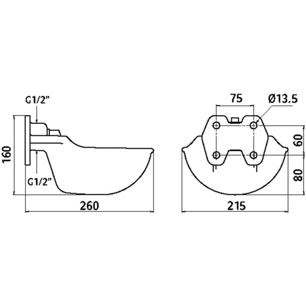 Kerbl Tränkebecken G51 emaillierter Grauguss 221851