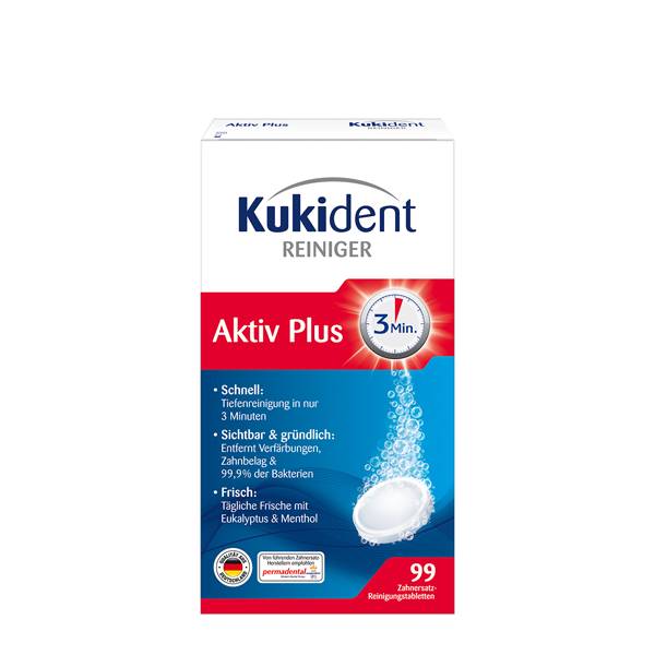 Kukident Aktiv Plus Reinigungstabletten 1 Paket = 99 Stück