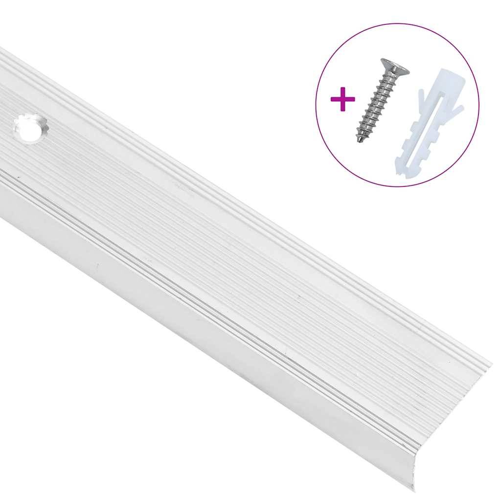 vidaXL Treppenkantenprofile in L-Form 15 Stk. Aluminium 100 cm Silbern