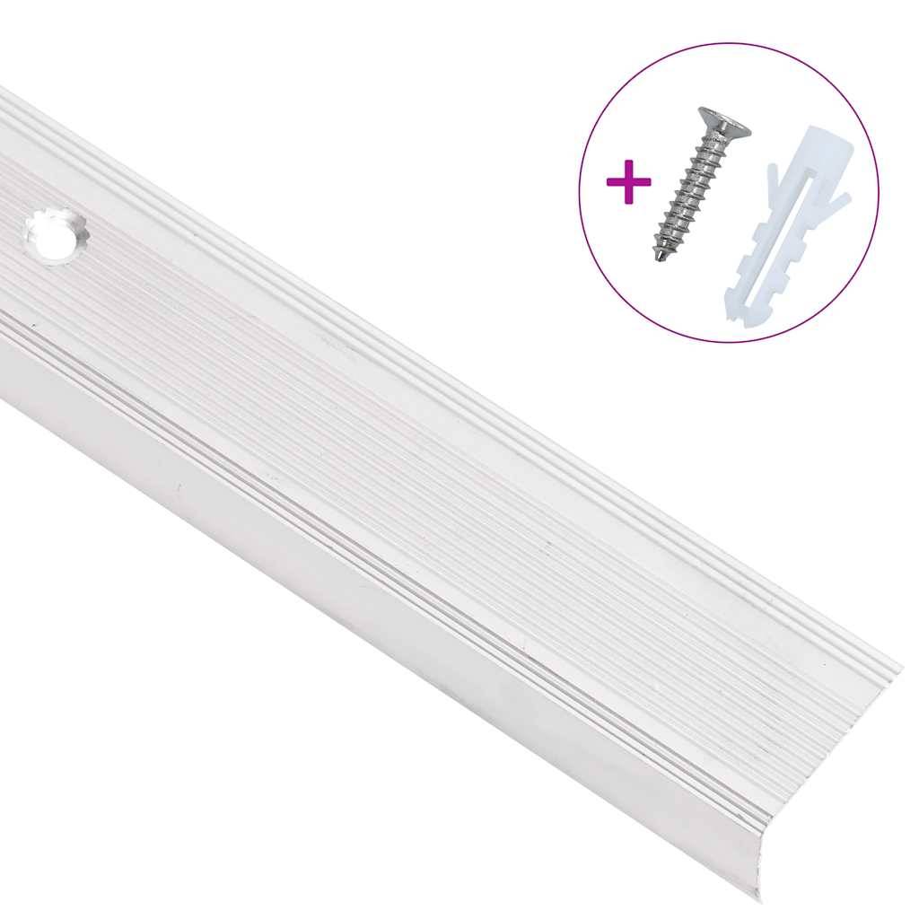 vidaXL Treppenkantenprofile in L-Form 15 Stk. Aluminium 90 cm Silbern