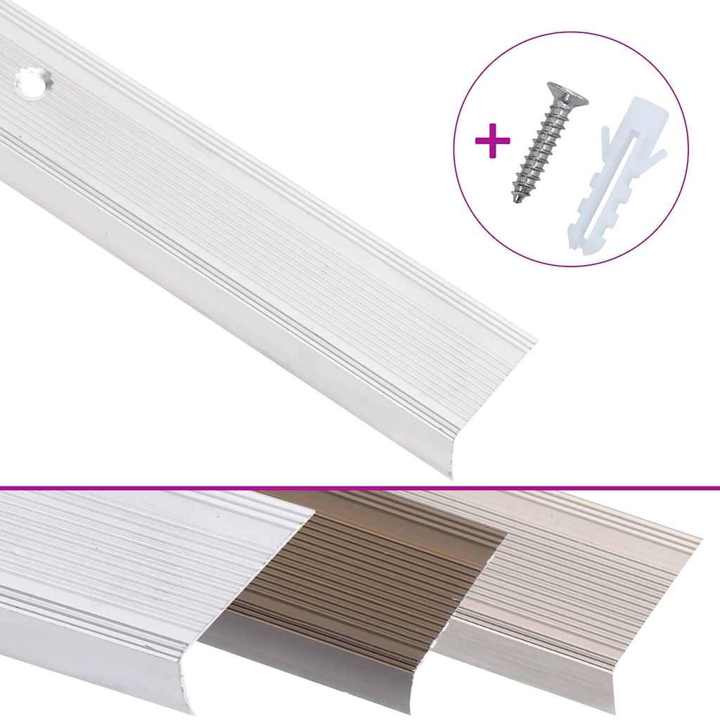 vidaXL Treppenkantenprofile in L-Form 15 Stk. Aluminium 90 cm Silbern