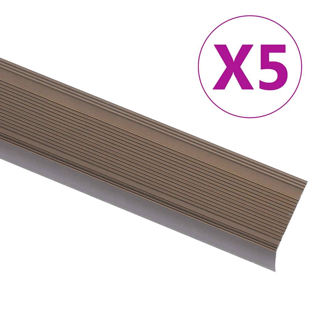 vidaXL Treppenkantenprofil in L-Form 5 Stk. Aluminium 90 cm Braun