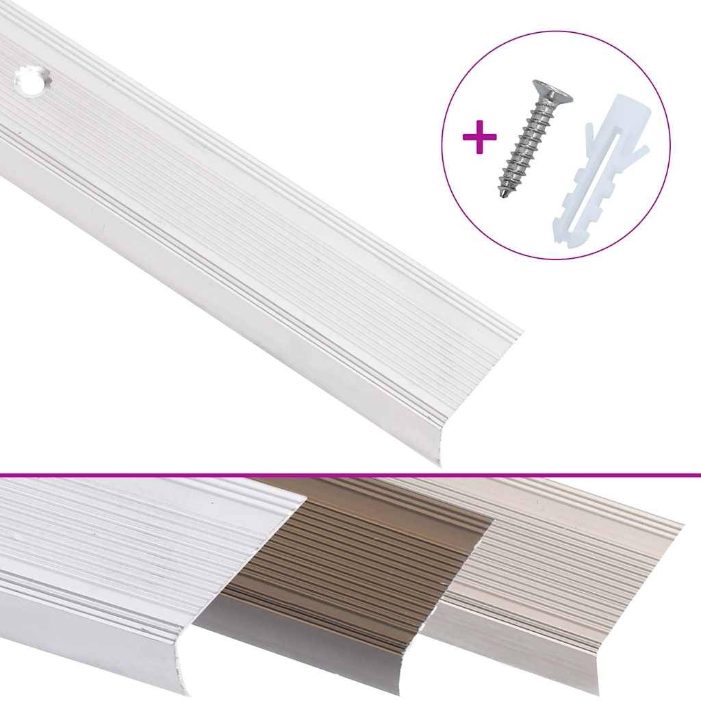 vidaXL Treppenkantenprofile in L-Form 15 Stk. Aluminium 100 cm Silbern