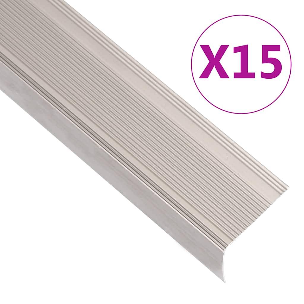 vidaXL Treppenkantenprofile L-Form 15 Stk. Aluminium 90cm Champagner
