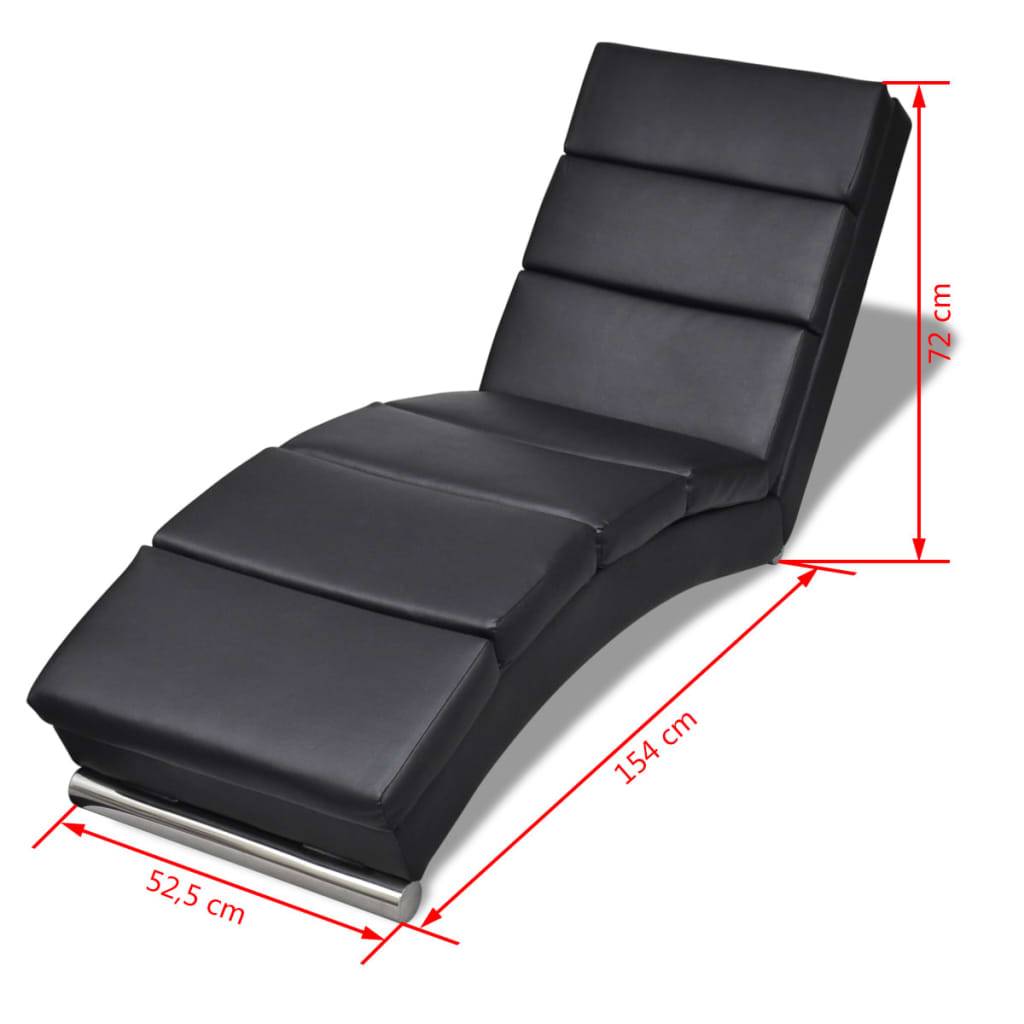 vidaXL Chaiselongue Schwarz Kunstleder