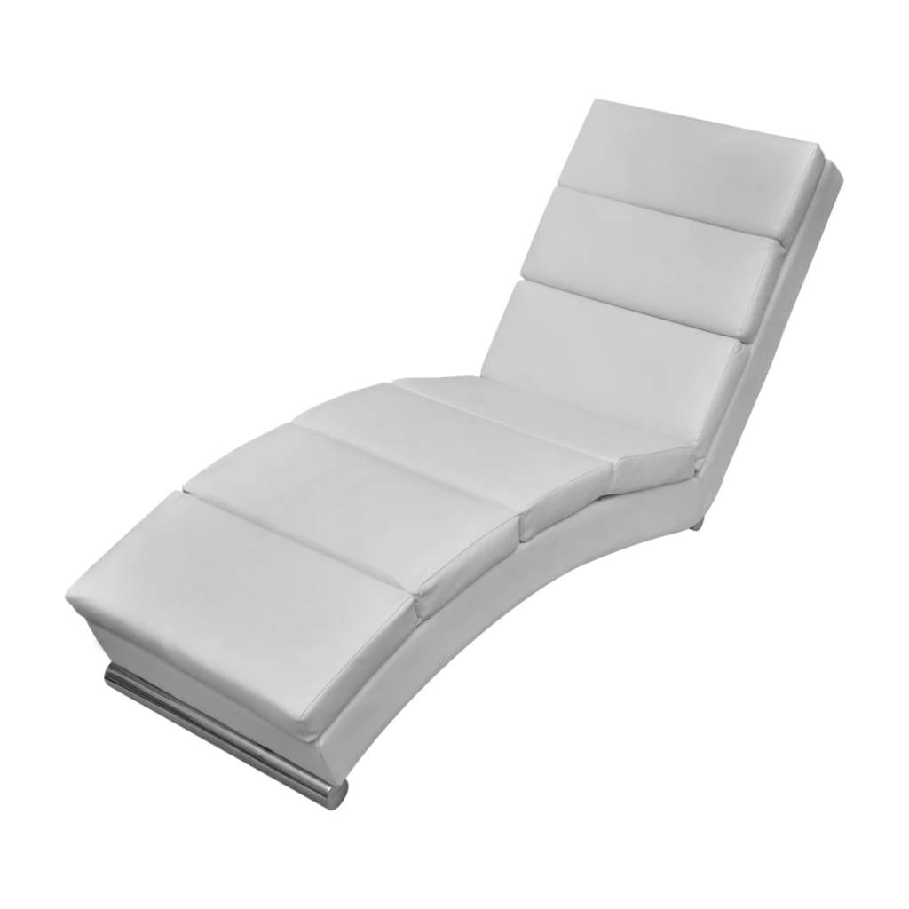 vidaXL Chaiselongue Weiß Kunstleder