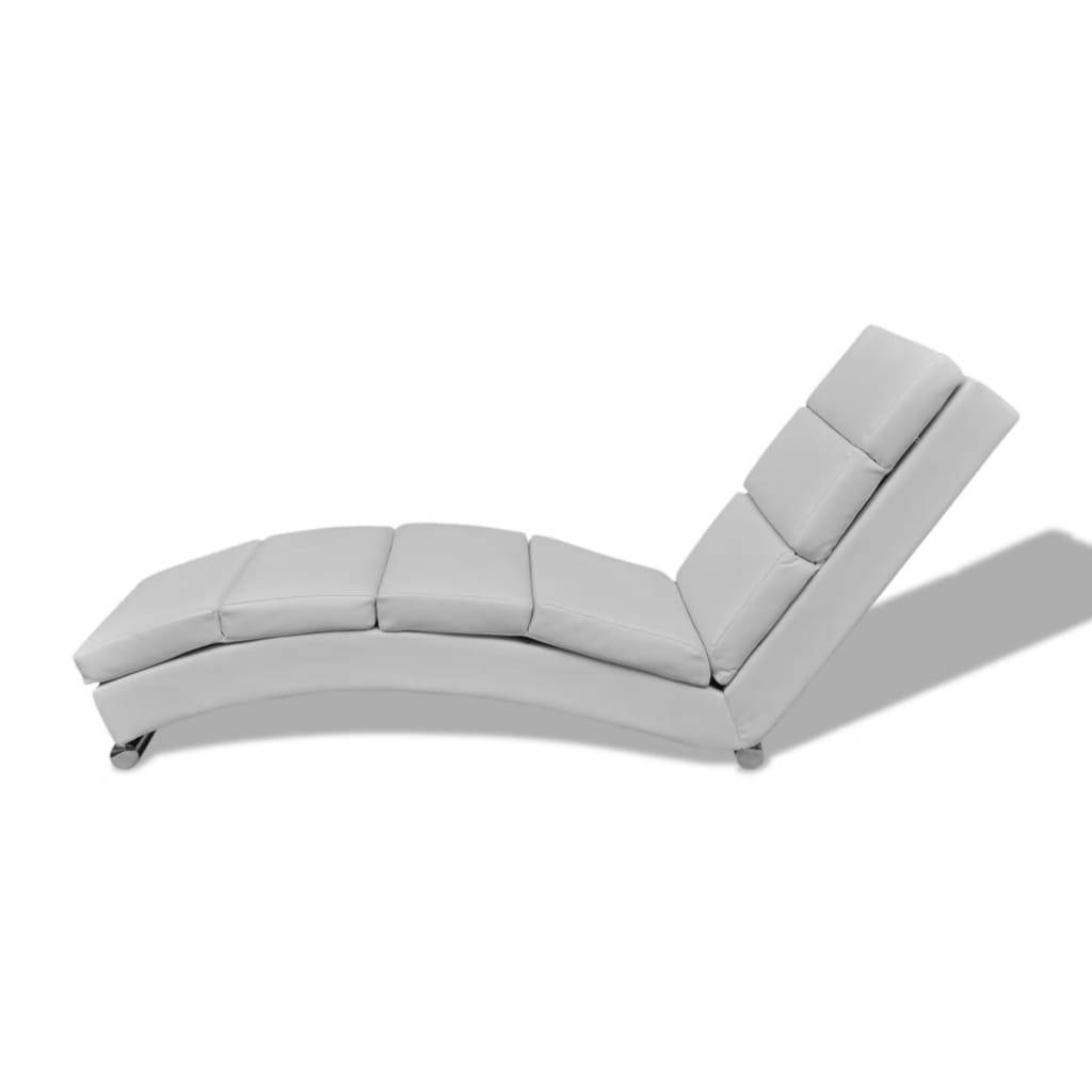 vidaXL Chaiselongue Weiß Kunstleder