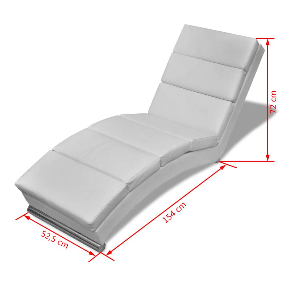 vidaXL Chaiselongue Weiß Kunstleder