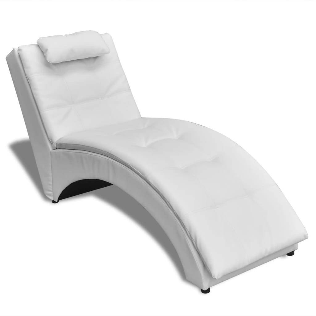 vidaXL Chaiselongue mit Kissen Weiß Kunstleder
