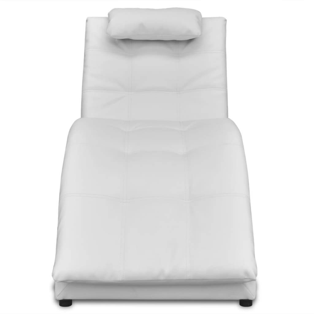 vidaXL Chaiselongue mit Kissen Weiß Kunstleder