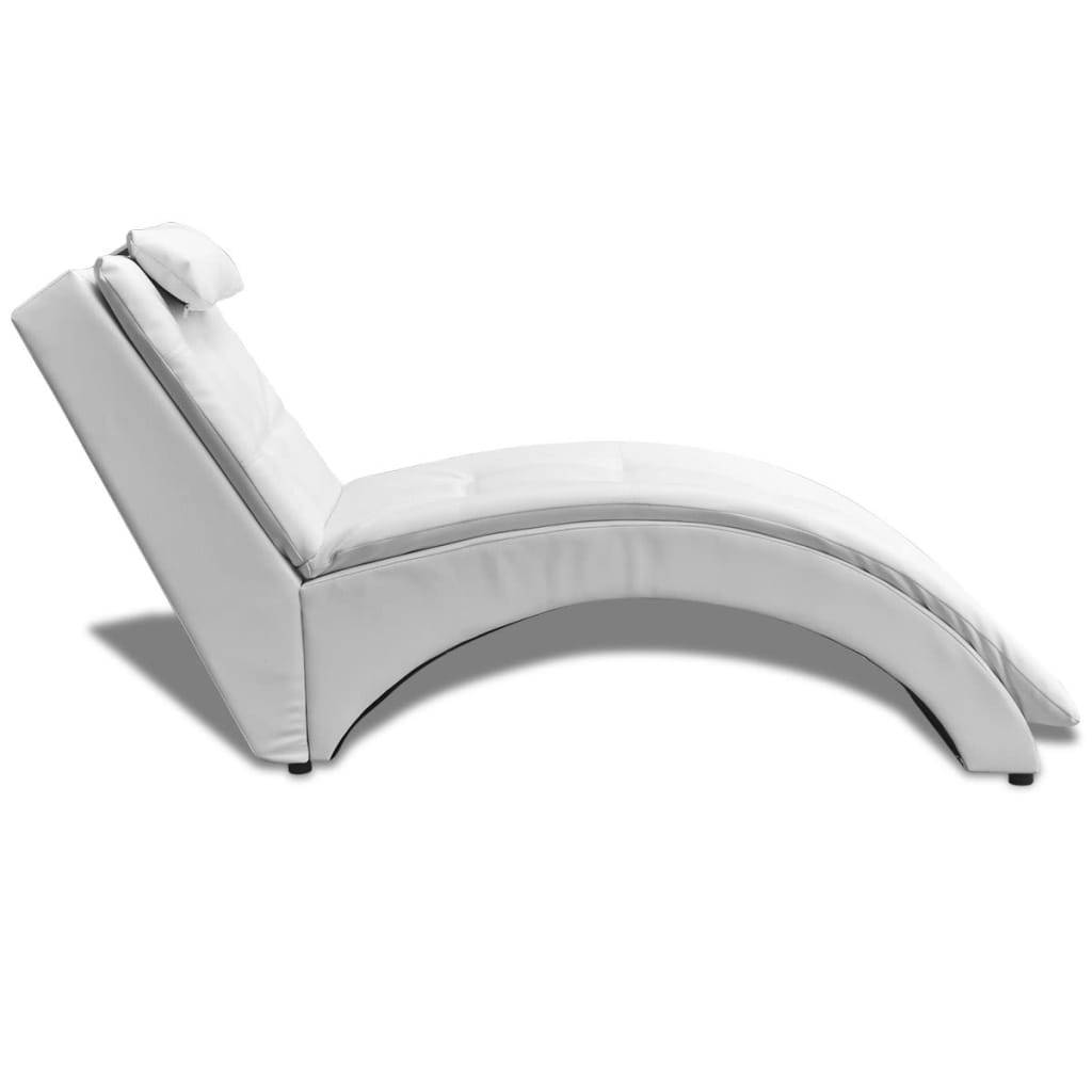 vidaXL Chaiselongue mit Kissen Weiß Kunstleder