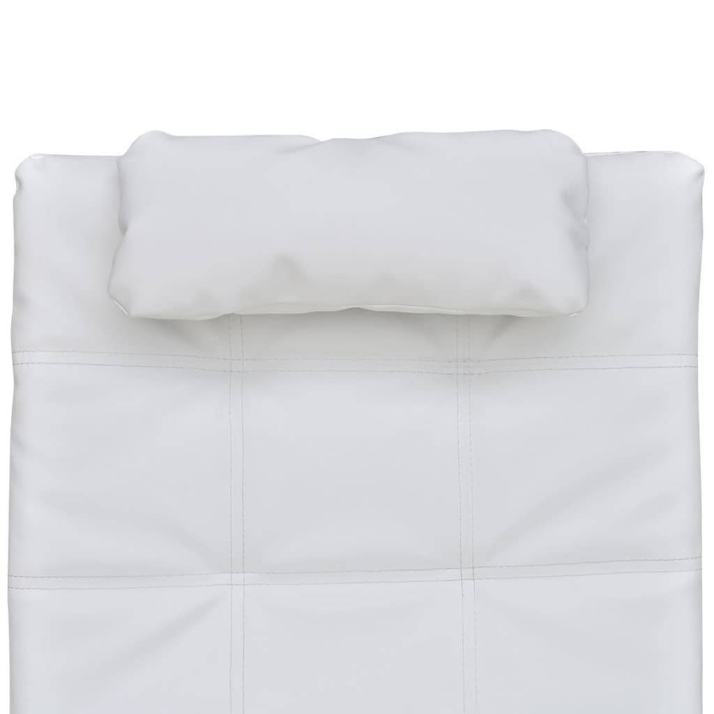 vidaXL Chaiselongue mit Kissen Weiß Kunstleder