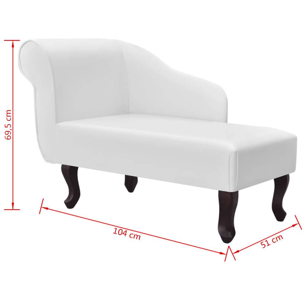 vidaXL Chaiselongue Weiß Kunstleder