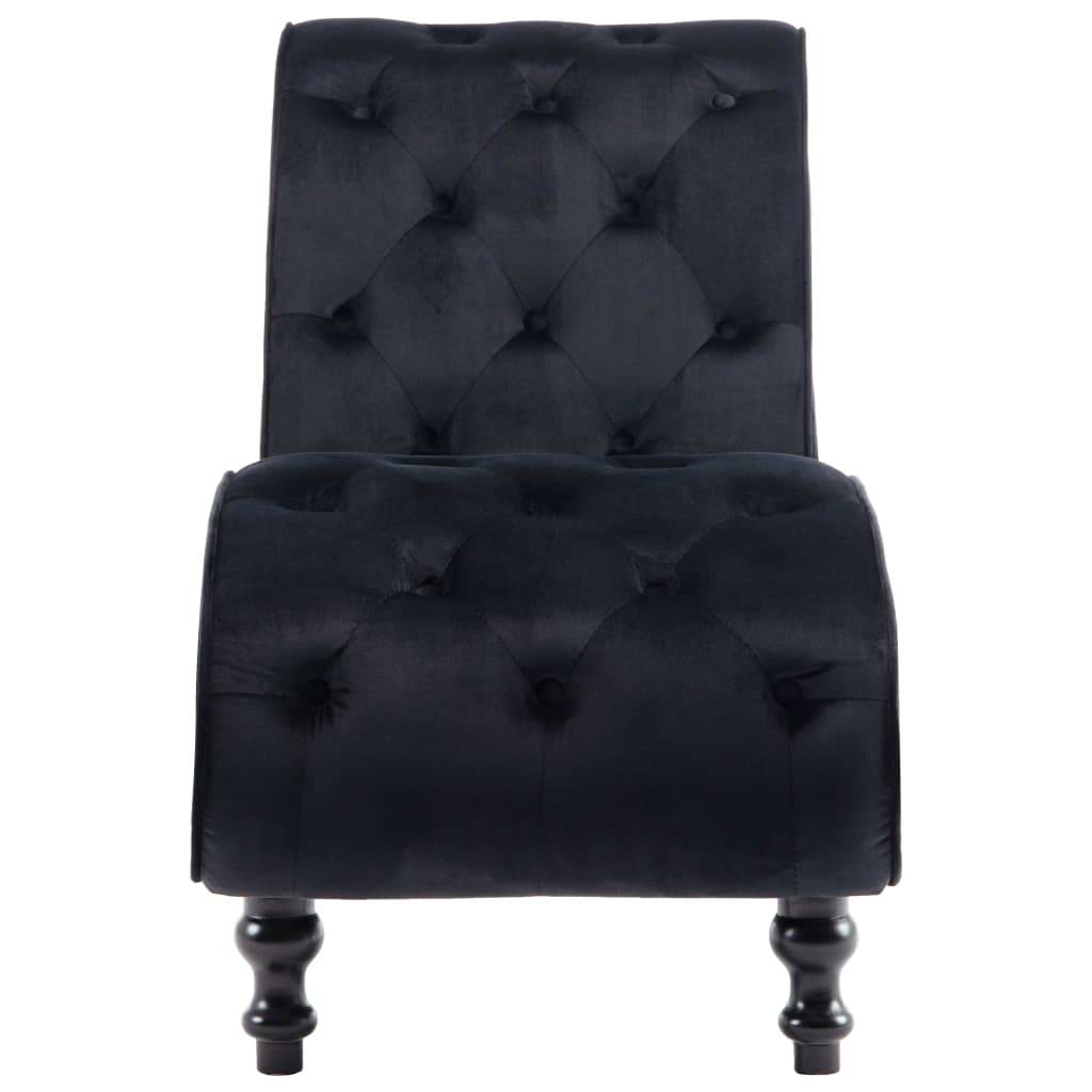 vidaXL Chaiselongue Schwarz Samt