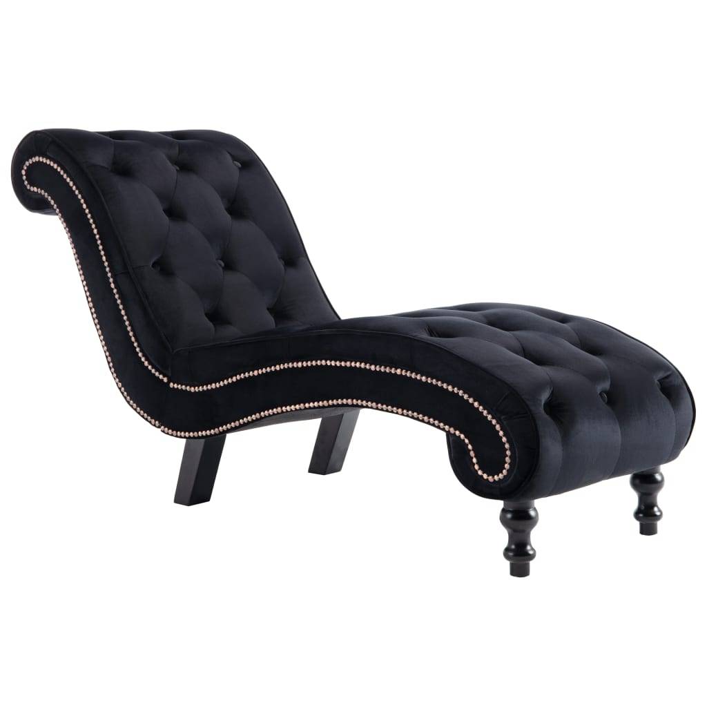 vidaXL Chaiselongue Schwarz Samt