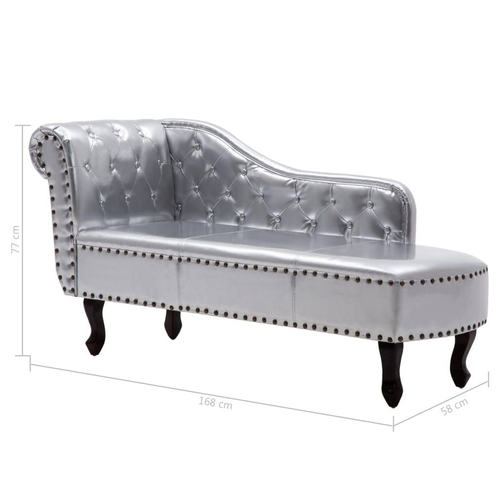 vidaXL Chaiselongue Silbern Kunstleder