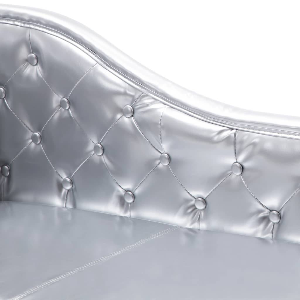 vidaXL Chaiselongue Silbern Kunstleder