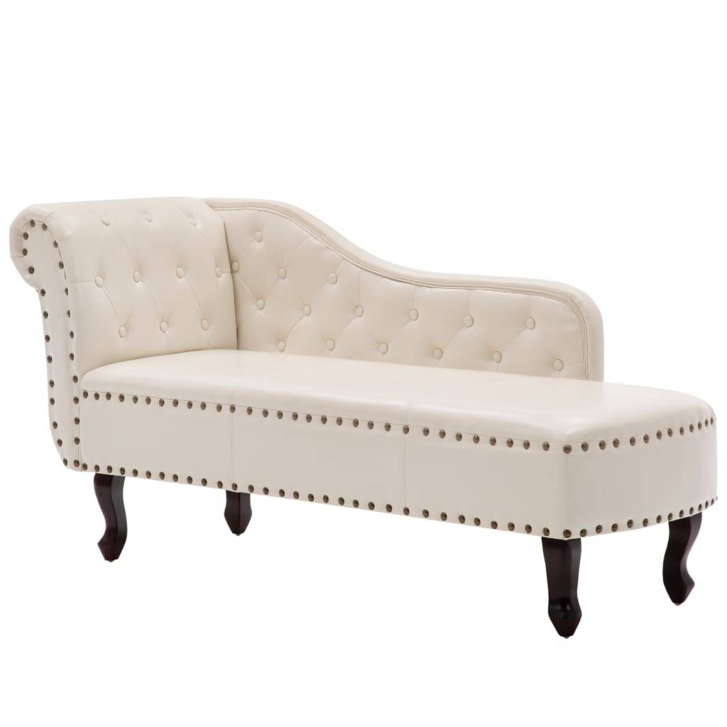 vidaXL Chaiselongue Creme Kunstleder