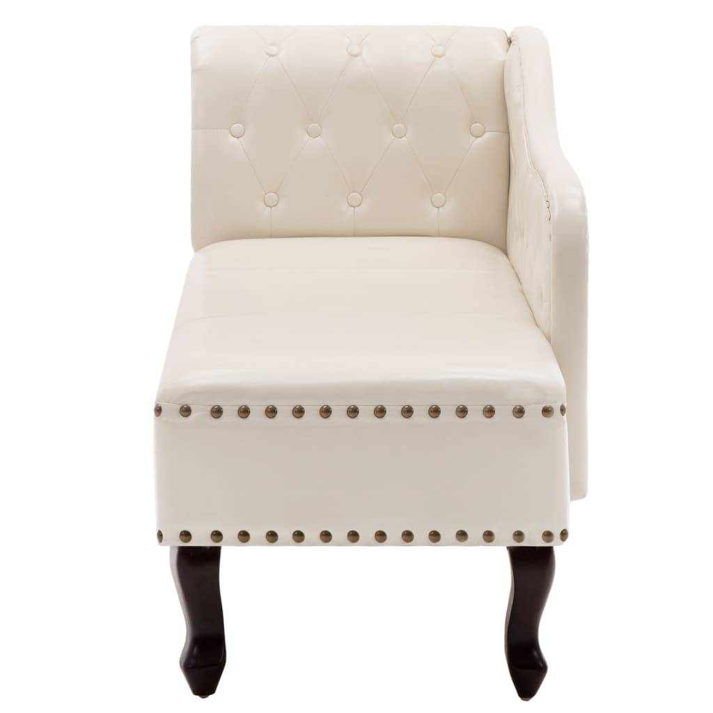 vidaXL Chaiselongue Creme Kunstleder