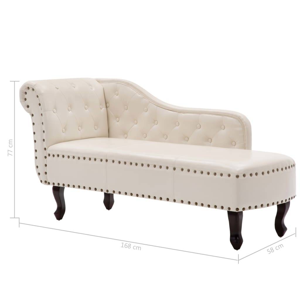 vidaXL Chaiselongue Creme Kunstleder